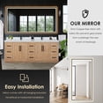thumbnail image 5 of Cicero 84" Wood Vanity in Light Brown with White Composite Stone Top with Mirror, 5 of 13