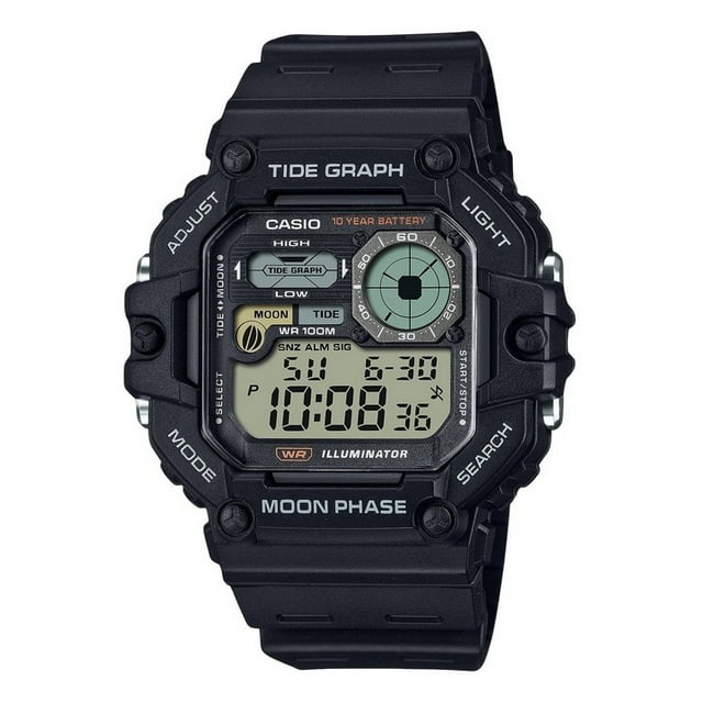Casio Standard Numérique Graphique Phase de Lune Bracelet en Résine Quartz WS-1700H-1AV 100 m Montre pour Homme