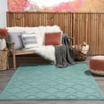 thumbnail image 3 of Nourison Easy Care 4' x 6' Aqua Teal Modern Flatweave Indoor/Outdoor Rug, 3 of 12