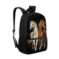 thumbnail image 2 of Uourmeti Two Horses Design Durable Backpack, 17 Inch Large Storage Polyester Backpack Smooth Zipper School Backpack for Kids, 2 of 6
