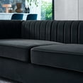 thumbnail image 4 of Velvet Couch, Modern Upholstered Sofa with Arms and Golden Metal Legs for Living Room Bedroom and Office, Black, 4 of 7