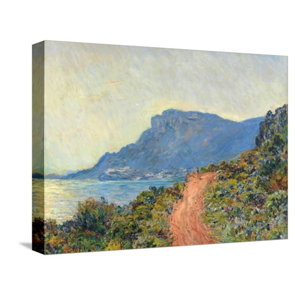Art.com La Corniche near Monaco, 1884 Stretched Canvas Print Wall Art by Claude Monet, 16" x 12"