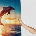 thumbnail image 3 of Creowell Dolphin Sunset Water Pretty Shower Curtain Bathroom Decor Washable Home Bathtubs Decoration with Hooks 60x72, 3 of 7