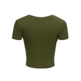 thumbnail image 4 of Women's Casual Slim Fit Short Sleeve Crew Neck Basic Crop Top T Shirts, 4 of 5