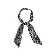 thumbnail image 4 of INSPIRE CHIC Skinny Scarf Womens Thin Long Neckscarf Fashion Leopard Print Hairband Waistband Bag Handle Accessory Black Gray 88x5cm/35x2", 4 of 5