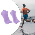 thumbnail image 6 of Unique Bargains 4 Pairs Half Finger Five Toe Socks Unisex Non Slip Daily Fit Finger Socks Purple, 6 of 7