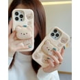 thumbnail image 5 of Kawaii 3D Cartoon Teddy Bear Phone Case with Stand for iPhone 13, Perfect for Kids, Girls, Boys, Teens, and Women, Beige Cute Girly Animal Thick Soft Silicone Phone Cover, 5 of 6