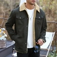 thumbnail image 2 of Men's Winter Trucker Jacket Thick Thermal Cotton Warm Fleece Lined Coat with Flap Pockets, 2 of 8