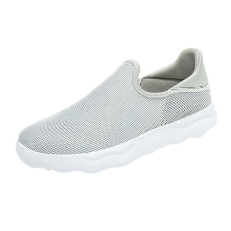 Yindaity Slip On Sneakers Men Men s Casual Canvas Loafers Slip On Breathable Flats Boat Shoes Driving Shoes Moccasins Casual Walking Shoes (Grey 10.5)