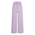 thumbnail image 3 of Patlollav Womens Casual Wide Leg Pants Flowy Adjustable Tie Knot Elastic Waist Trousers with Pockets, 3 of 6