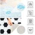 thumbnail image 6 of SKYSONIC Toilet Bathroom Rugs Sets 2 Piece, Soccer Ball Black and White Background Soft Absorbent Fluffy Toilet Mat Set Non-Slip Rubber Backing Bath Mats for Bathroom,16"x24"+20"x24", 6 of 7