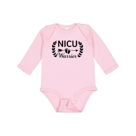 Inktastic Nicu Warrior with Arrow and Baby Footprints Boys or Girls Long Sleeve Baby Bodysuit