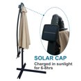 thumbnail image 5 of Solar Powered Outdoor Umbrella, 10 ft Patio Offset Hanging Umbrella with 24 Solar Powered LED Lights, Crank & Cross Base, Outdoor Patio Umbrella for Backyard Poolside Lawn Garden, Tan, D123, 5 of 9