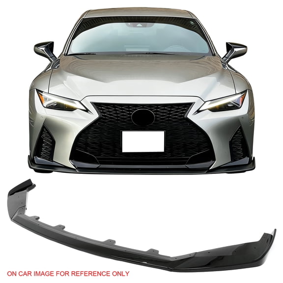 Ikon Motorsports Front Bumper Lip Spoiler for 2022-2025 Lexus IS500 F Sport, Ikon Style Gloss Black PP Injection, Lower Air Dam Chin Splitter 3PCS