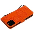 thumbnail image 5 of for iPhone 11 Pro Wallet Case, Kickstand Case with Credit Card Holder, Embossed Butterfly Pattern with Strap Premium PU Leather Magnetic Closure Shockproof Protective Flip Cover 5.8", Orange, 5 of 6