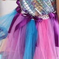 thumbnail image 3 of GYRATEDREAM Toddler Baby Girls Mermaid Scale Outfits Kids Suspender Halter Sleeveless Mesh Tulle Princess Dress + Fish Tail Headband + Bowknot Hairband 3 Piece Set for 2-12 Years, 3 of 8