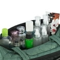 thumbnail image 5 of Quilted Tote Shoulder Beauty Bag With Brush Storage Pocket Ideal for Cosmetic Bottles Brushes Acessorries (Teal), 5 of 6