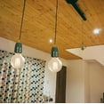 thumbnail image 6 of FSLiving H Track Lighting E26 Ceramic Base 2 Feet Brown Twisted Cord Pendant Light Fixture Mini Contracted Design for Entryway Dorm Loft Corridor Living Room(No Bulb,No Track)- 3 Lights(Green Socket), 6 of 6