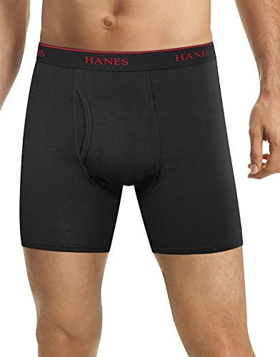 Hanes Mens 4-Pack Cool Comfort Breathable Mesh Boxer Brief Grey 