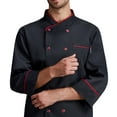 thumbnail image 5 of Hearthz Unisex Chef Coat Work Jackets for Men Women Long Sleeves Men's Chef Coat Womens Restaurant Kitchen Cook Shirt Food Service Uniform (Black,XL), 5 of 5