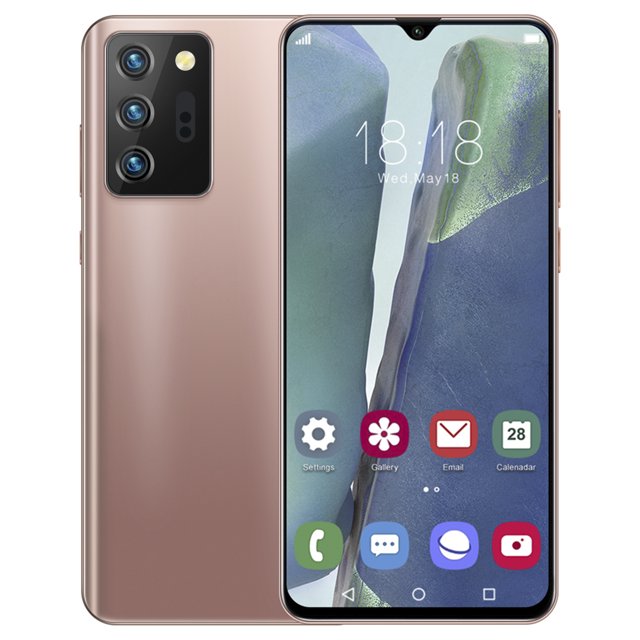 6.6 in Face Unlock Smartphone, Dual Cards Dual Standby con Water Drop Screen 3G tel閒ono celular desbloqueado, MTK6889, 2+32G, 128G tarjeta de memoria, para Android 10.0 (bronce) Ecomeon no