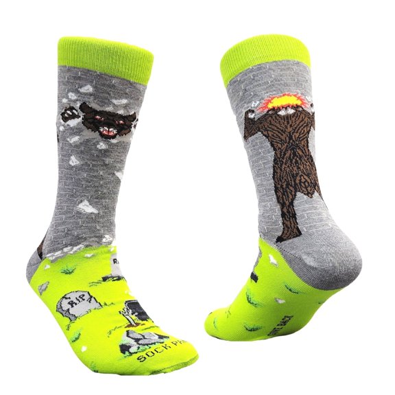 Werewolf Breaking Through a Wall Socks from the Sock Panda (Adult Large - Men's Shoe Sizes 8-12)