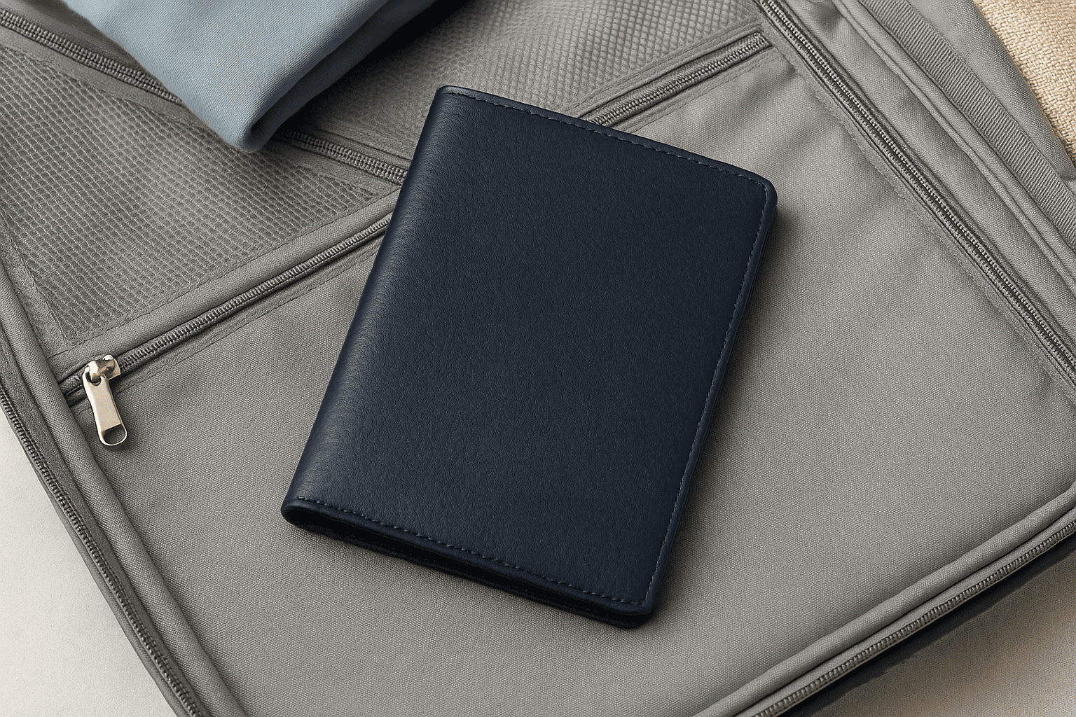 Protégé Soft Passport Wallet Holder with RFID Protection in Black