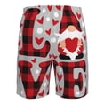 thumbnail image 6 of Kdxio Buffalo Plaid Love And Gnome Pattern Mens Casual Shorts - Drawstring Summer Beach Sports Shorts for Men, 6 of 9