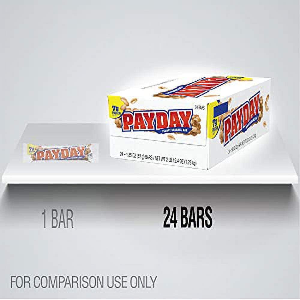 Payday Peanut Caramel Candy Bars, 1.85 oz, 24 count