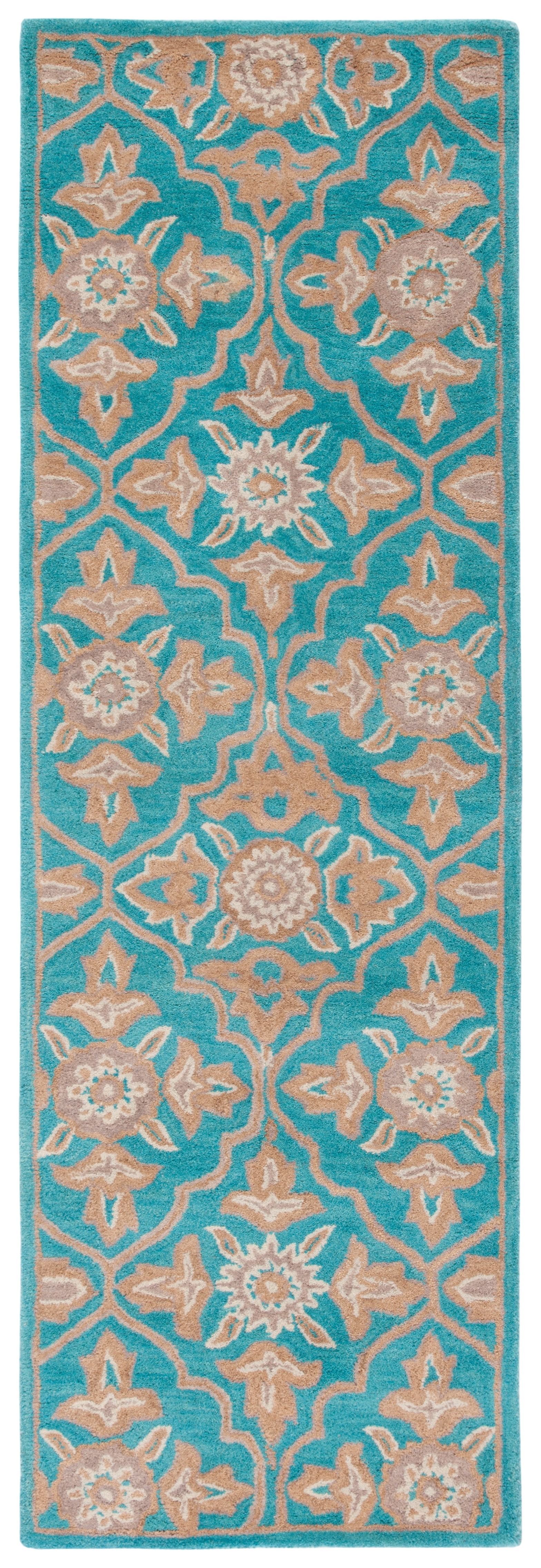 Safavieh Heritage Adams Damask Wool Runner Rug, Turquoise/Multi, 2'3" x 8'