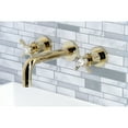 thumbnail image 3 of Kingston Brass KS8122BEX Essex Double-Handle 3-Hole Wall Mount Bathroom Faucet in Polished Brass, 3 of 8