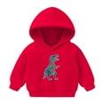 thumbnail image 1 of 2025 Sweat à Capuche Mignon Imprimé Dinosaure pour Filles 1-8 Ans Pull à Manches Longues Rouge, 1 of 3