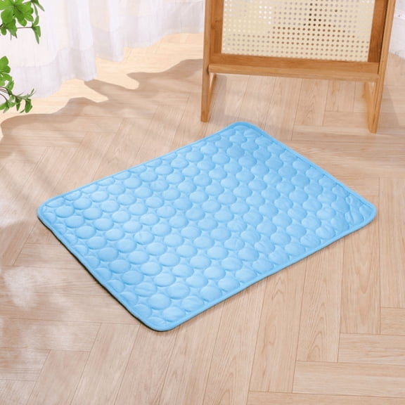 Dog Cooling Mat, Ice Silk Pet Ice Cool Pad Blanket with Breathable Latex Filling, Portable Cat Sleeping Pad for Indoor Outdoor Summer Use, Non-Slip Washable Mat for Sofa Bed (27.6 x 21.7 in), L Size