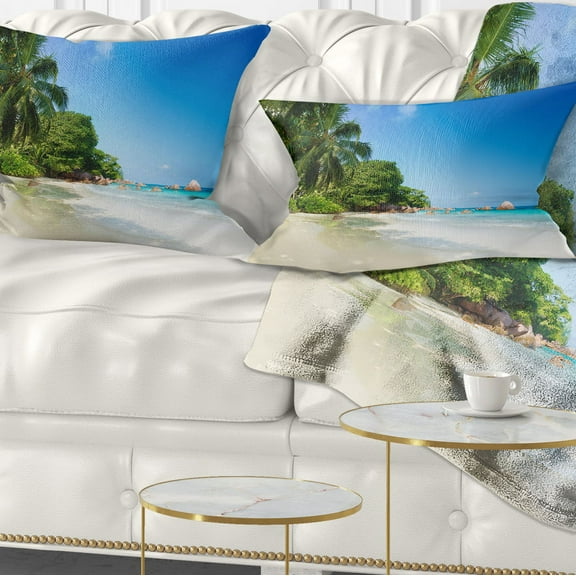 Designart 12" x 20" Multi-color Polyester Throw Pillow