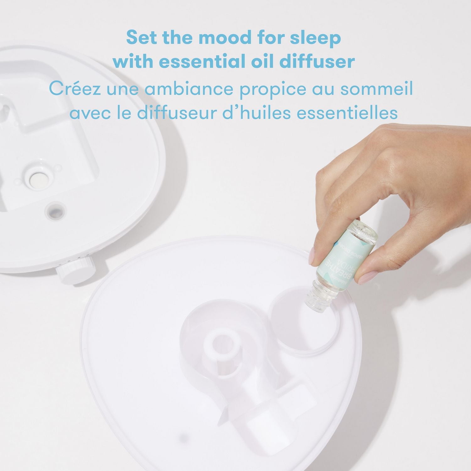 Frida Baby - BreatheFrida Diffuseur humidificateur 3 en 1 Diffuseur de veilleuse et veilleuse, Vaporisateur à brume fraîche apaisante pour bébé