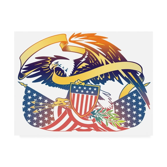 Trademark Fine Art 'American Eagle Flag' Canvas Art by David Chestnutt