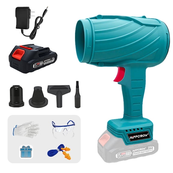 HIPPCRON 21V Cordless Blower Vacuum 2-in-1, 31000RPM High-Speed Motor, 1x 1500mAh Battery, US Plug, Safety Kit Included