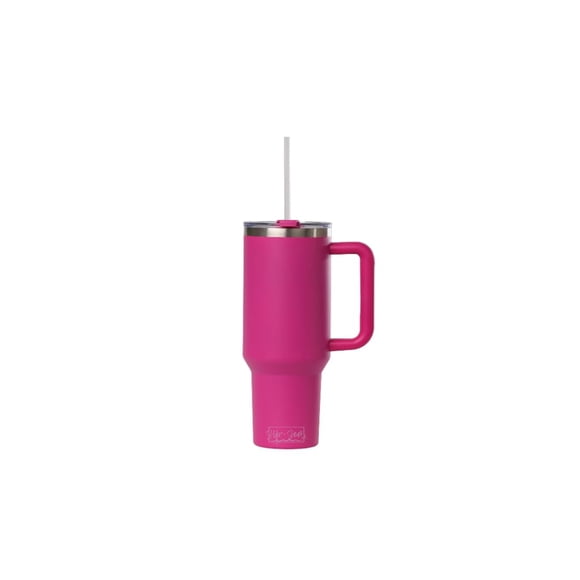 Sip+Sea Cayman Vaso De Acero Inoxidable De 40 Oz Con Tapa Con Asa Y Pajita | Aislamiento Al Vacío De Doble Pared