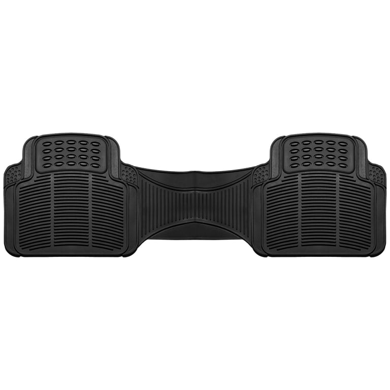 FH Group Universal Fit Rubber Floor Mats, 4-Piece Black Set photo 4