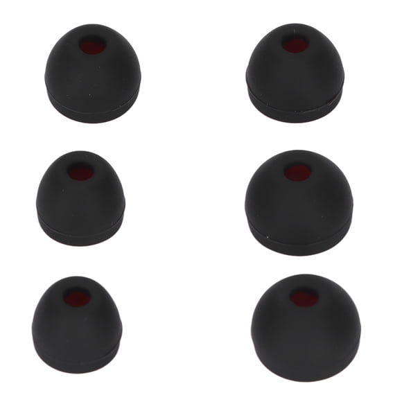 Écouteurs écouteurs, 3 Paires d'Écouteurs en Silicone Universel Ergonomique d'Isolation de Bruit pour les Écouteurs de Trous de Son de 3.8mm-5.5mm pour Écouter de la Musique Rouge Noir, Rouge Gris, Orange Gris, Bleu