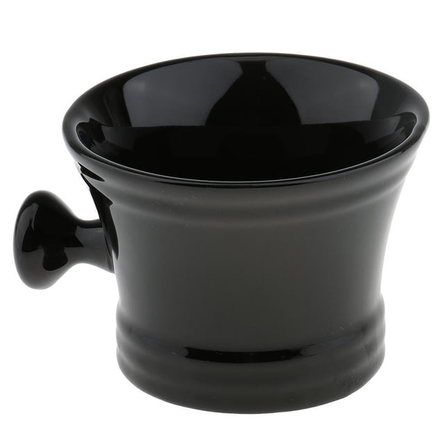 Minnieouse Black Ceramics Men's Shaving Mug Bowl Barber Brush Cup Shave Beard Soap Mug Juegos de afeitado