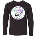 thumbnail image 3 of Inktastic Suicide Prevention- I Wear Teal and Purple for My Dad Long Sleeve Youth T-Shirt, 3 of 5