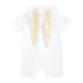 thumbnail image 3 of Uccdo 0-18M Newborn Baby Boys Girls Bunny Ear Easter Romper Jumpsuit Infants Summer Short Sleeve Hooded Bodysuit Pajamas With Zipper, 3 of 8