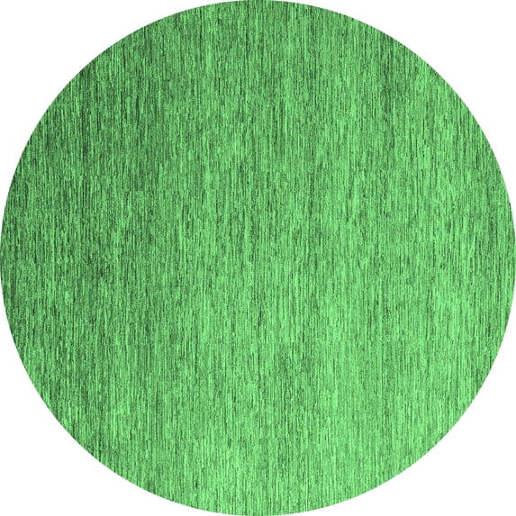 Ahgly Company Indoor Round Abstract Emerald Green Modern Area Rugs, 8' Round
