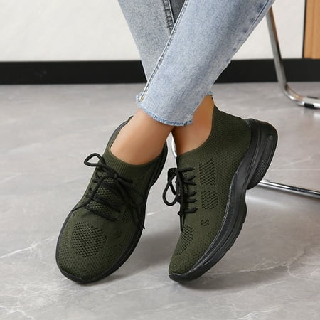 

shoes for women KKCXFJX Women Lace Up Sneakers Color Solid Color Shoes Plus Size Fashion Sports Casual Shoes