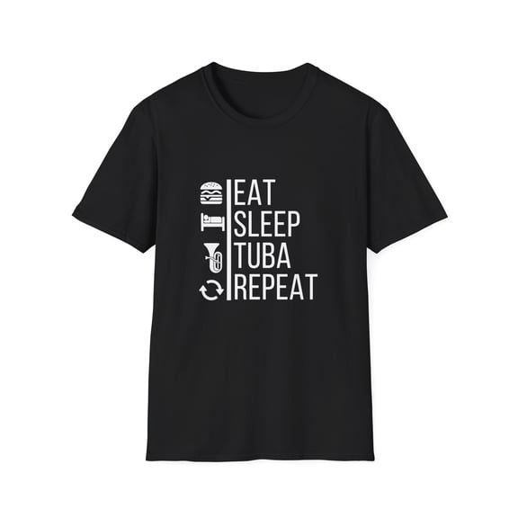 Funny Tuba Player T-Shirt Eat, Sleep, Tuba, Repeat