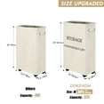 thumbnail image 3 of DOKEHOM 25-Inches Slim Laundry Basket on Wheels, Collapsible Rolling Laundry Hamper, Foldable Narrow Corner Clothes Storage Bins (Beige), 3 of 9