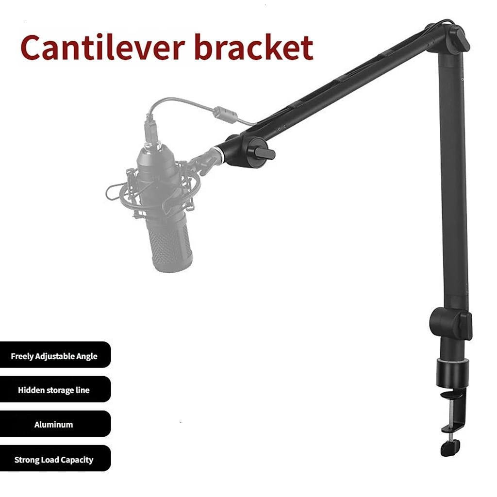 Foldable Microphone Suspension Scissor Arm With 39 Inch Reach And Built In Storage Tray For Content Creators