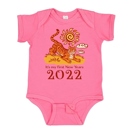 

Inktastic It s My First New Years 2022 Tiger Gift Baby Boy or Baby Girl Bodysuit