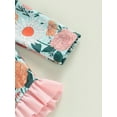 thumbnail image 6 of Bagilaanoe Toddler Baby Girl One-Piece Swimsuit Flower Print Long Sleeve Rashguard Swimwear 9M 12M 18M 24M 3T 4T Kids Ruffle Bathing Suit Beachwear, 6 of 8